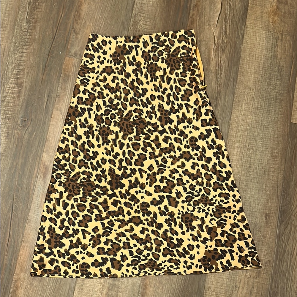 Babaton Leopard Print A-Line Skirt